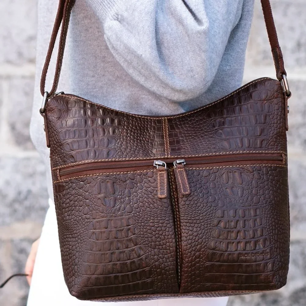 Jack Georges Genuine Leather Hobo Bag